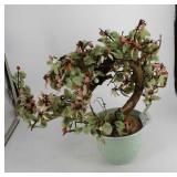 Chinese Glass Bonsai Tree in jade, and blush hues
