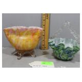 Two Very Unique Hand Blown Art Glass incl Triangul