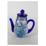 Outstanding Teapot Paperweight in blue hues - 5.5"