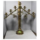 Eight light heavy brass candelabra