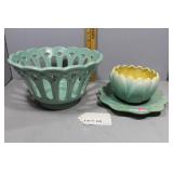 Early 1900s Weller Pottery - 2 pc incl Water Lily