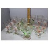 Watermelon pitcher & glasses - three wine