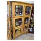 Oak Glass Front and Side Display Cabinet with six