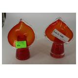 Pair Outstanding Jack-in-the-pulpit vases in red w