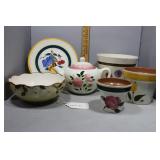 Handpainted Floral Stangel Pottery incl teapot, Sa