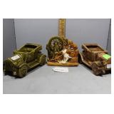 Three McCoy Planters incl Two Cars and one Scottie