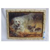 H. Nash acrylic on canvas of bird hunting with