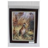 Bobwhite Quail framed litho Nash artist signed