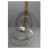 Candlewick serving bowl with under tray