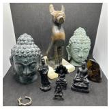 Phra Kring Amulets of assorted sizes, two Buddha