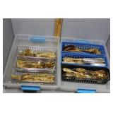 Rogers gold wash silverware service for 12+