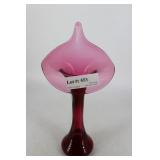 Hand-blown Jack-in-the-pulpit pink art glass Vase