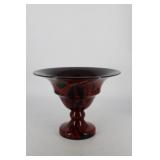 Czech Art Glass Pedestal Bowl/Boutique Vase - 7.5"