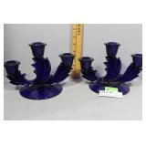 Pair Fostoria No. 2494 Baroque Trindle Candlestick