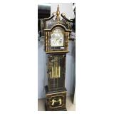 Chinese black lacquer grandfather clock