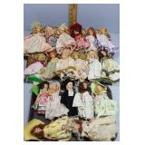 Seven unboxed Storybook dolls incl bride & groom