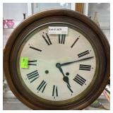 Wooden Cased Wall Clock with lower door and key