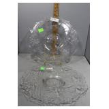 Two serving platters - Lilly pad swan scene &