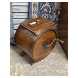 Antique Wood Hand-cranked Barrel Butter Churn