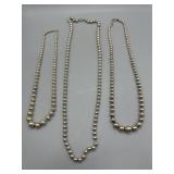 Three Graduated Sterling Necklaces - 119.7 gtw