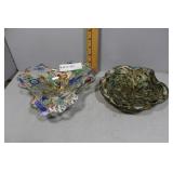 Two Art Glass Bowls with millifloral style design
