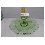 Uranium Glass Center Handled Platter