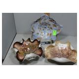 Three Hand-blown Murano-style Art Glass Bowls with
