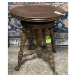 Piano Stool with spindle legs and claw feet - 19"
