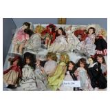15 unboxed storybook dolls incl baby & nun