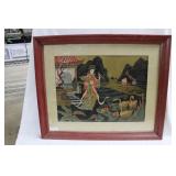 Paper drawing of lady in kimono 34" x 28"