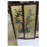 Four raised Asian precious stone panels  14"x 40"