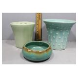 Two USA Pottery: Roseville Bowl and Large Vase & M