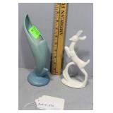 Van Briggle Bird of Paradise Vase & MCM Leaping De