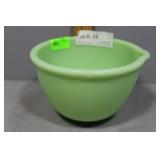 Green Milkglass Mixing Bowl with pour spout - 4" H