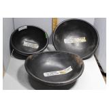 Three Columbian stoneware mixing bowls