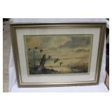 Artist signed litho of birds in flight signed