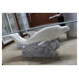 Dolphin glass top table