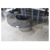 Post Modern silver based angular coffee table