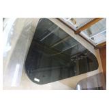 Triangular post modern silver and smoked glass