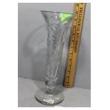 Libbey glass etched floral pitcher