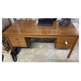 MCM Teak Writing Desk with Six Drawers - 57.25" x