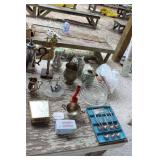 Collector trinkets - clock, pitcher, Chinese