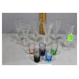 MCM cordials, & five colored shot glasses