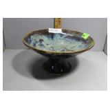 Tom Sawyer stoneware pedestal bowl FLA artist