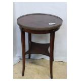 Round Table with Brass Aztec Design Ledge - 20" D