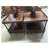 Pair of End Tables with under storage and single d