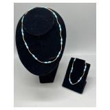 14kt Matching Necklace and Bracelet with light