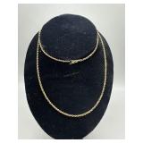 10kt Yellow Gold Rope Necklace - 24" - 7.6 gtw
