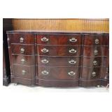 Mahogany? Serpentine Front Dresser with Twelve-Dra