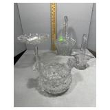 Brilliant Cut Crystal - 4 pcs - baskets, handled b